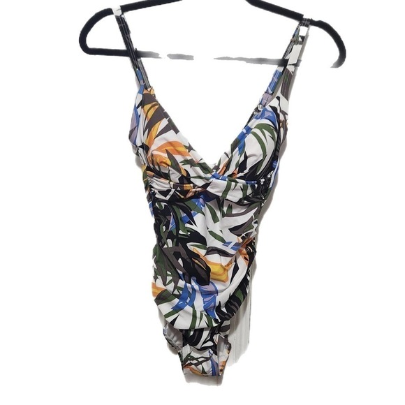 Calvin Klein Other - Calvin Klein Swimsuit 1pc One Piece Olive Multi Tropic Rainforest Women's Size 4